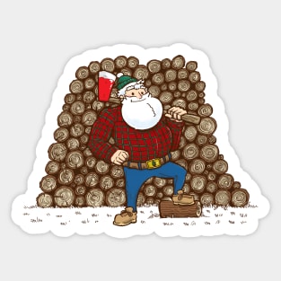 Lumberjack Santa Sticker